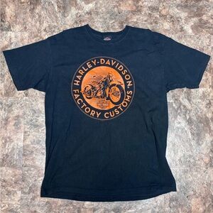 Harley-Davidson Men's Black Tee with Orange Logo